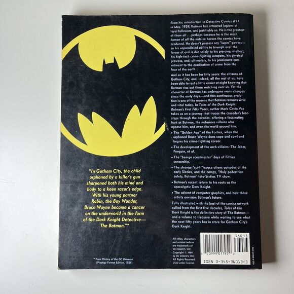 TALES OF THE DARK KNIGHT Batman's First 50 Years 1939-1989 Cotta Vaz 1st Ed Book - Picture 3 of 9